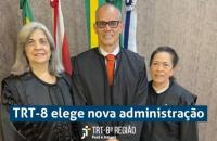 Presidente eleito, desembargador Marcus Losada, ladeado pelas desembargadoras Ida Selene Duarte e Maria Zuíla Dutra