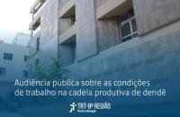 Fachada do Tribunal com um gradiente azul na parte de baixo