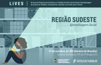 #ParaTodosVerem: Arte ilustrativa do Programa de Combate ao Trabalho Infantil da Justiça do Trabalho, nas cores azul e verde. Tr