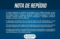 Arte ilustrativa da nota de Repúdio.