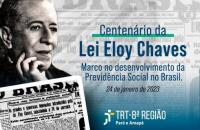 Arte ilustrativa doas 100 anos da Lei Eloy Chaves