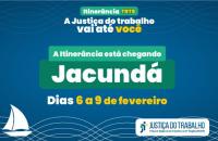 Arte nas cores azul e verde que traz informações sobre Itinerância 2023