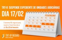 Arte ilustrativa nas cores branca e laranja sobre a suspensão de serviços