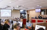 Fotografia em ambiente fechado da Sala do Pleno do TRT-8.