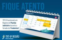 Arte gráfica que traz a imagem de um calendário indicando o dia 21 de abril como feriado