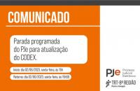 Arte gráfica com fundo laranja. No centro o texto Comunicado e as informações encontradas no texto. 
