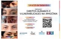 Arte gráfica com fundo branco e, ao lado esquerdo, seis fotos de olhos de pessoas.
