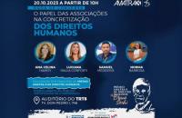 Arte gráfica nas cores azul escuro, azul claro e branco.