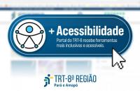 Arte gráfica com fundo branco. Ao centro, uma faixa com cantos arredondados na cor azul e o texto "+ Acessibilidade.