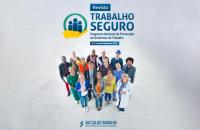 Arte gráfica com o selo da da Revista Trabalho Seguro