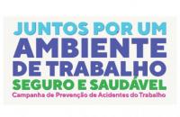 #ParaTodosVerem: Arte gráfica com fundo branco, escrito nas cores azul, roxo, verde e rosa o seguinte texto: "Juntos por um amb