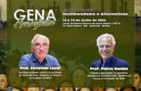 Arte gráfica com as informações de serviço do Simpósio Internacional Neoliberalismo e Alternativas.