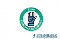Arte gráfica com fundo branco. No centro, o selo criado em parceria com o TRT-8.