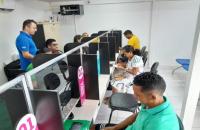 Fotografia de atendimento do projeto Justiça Itinerante em Ferreira Gomes. 