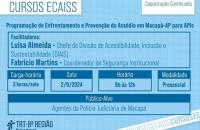 Arte com o fundo azul. Em uma tarja azul escuro com letra branca, texto “Seção Especializada I do TRT-8”. No canto superior dire