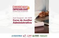  Arte gráfica sobre o programa diversidade e empregabilidade do TRT8. À direita, foto de mão de mulher, ela segura documentos pr