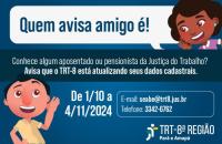 ParaTodosVerem: Arte gráfica nas cores azul e branco, nela, contém o texto: quem avisa amigo é! Conhece algum aposentado ou pens