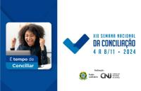 arte gráfica da Semana Nacional de Conciliação. 