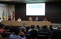 Foto colorida do auditório do TRT-8 durante assembleia do PAS.