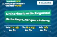 Arte gráfica com as datas da itinerancia e horários 
