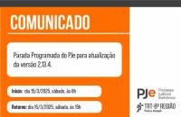 #paratodosverem Arte gráfica na cor laranja, com reforço de data e horário da parada programada do PJE.