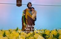 Arte gráfica com imagem ilustrativa de São José, com texto São José Padroeiro de Macapá. No rodapé: A logomarca do TRT- 8 e Memo