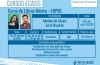 #ParaTodosVerem: Arte gráfica contendo na parte superior o texto: Cursos Ecaiss. Capacitação continuada. Abaixo, o título: Curso