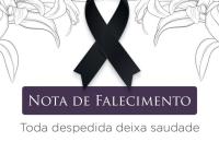 #ParaTodosVerem: Arte com fundo branco. Centralizado um laço preto. Abaixo o texto: Nota de Falecimento. "Toda despedida deixa s