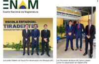 #ParaTodosVerem: Fotografia colorida em ambiente aberto, na foto está presente os magistrados presentes no ENAM de Macapá e Belé