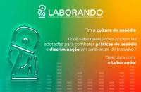  arte gráfica colorida. No card, o texto: Laborando. O podcast da Justiça do Trabalho no Pará e Amapá. Entrevista com a desa. Ma