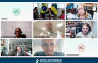 Descrição de imagem: Captura de tela de uma chamada de vídeo