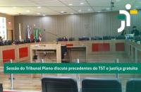 Foto em ambiente fechado mostrando a sessão do pleno.