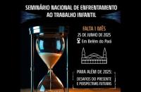 #ParaTodosVerem: Arte gráfica contendo uma ampulheta do tempo, no cabeçalho os dizeres: Seminário Nacional de Enfrentamento ao T