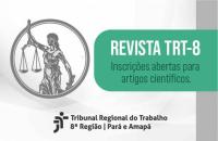 #ParaTodosVerem: Arte ilustrativa do concurso de remoção do TRT-8 nas cores azul, letras brancas e contorno amarelo. No primeiro