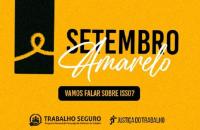 #ParaTodosVerem: ilustração de folhas brancas sobre fundo amarelo com o texto: setembro amarelo - Brasil registra 472 mil afasta