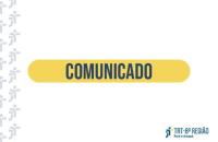 Arte gráfica na cor branca com o texto: comunicado 