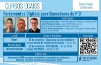 Arte gráfica contendo a frase "Cursos Ecaiss" e informações como horário, data, modalidade e entre outros