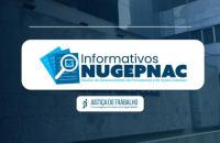 #ParaTodosVerem: Arte gráfica nas cores azul e branco. Centralizado em uma tarje na cor branca o texto: Informativos NUGEPNAC - 