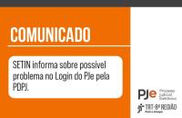 #ParaTodosVerem: Arte gráfica nas cores branca e laranja, Centralizado do lado esquerdo o texto: Comunicado. Setin informa sobre