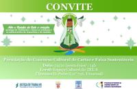 rte gráfica com a imagem de Nossa Senhora de Nazaré em animação e com as informações: Data:23 e 24/10, hora: 14h00, local: Espaç