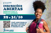 #ParaTodosVerem: arte gráfica nas cores branco, azul e verde. No lado esquerdo, o texto "INSCRIÇÕES ABERTAS SOMENTE PARA PÚBLICO