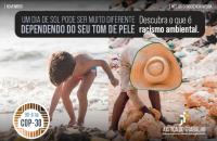 #ParaTodosVerem arte gráfica com a imagem de duas crianças, uma na praia e outra em um lixão, e o texto centralizado "UM DIA DE