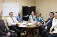 Imagem da reunição da Corregedoria com os representantes das unidades estratégicas do Tribunal