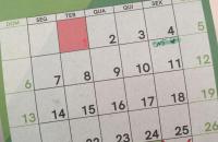 Foto de uma calendário com um X no dia primeiro de junho.