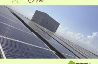 Foto das placas fotovoltaica instaladas no Fórum Trabalhista de Macapá