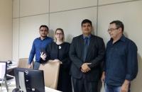 Juíza Stella Paiva, Magist. Rodrigo Botelho e Calil Mutran junto ao Presidente do time Sebastião Ferreira