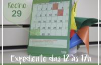 calendário com catavento com a informação do recírio 2018