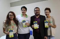 Na foto, o chefe da seção Socioambiental do TRT8 ao lado da equipe do Ecocelpa.