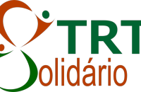 logomarca em fundo branco com os dizeres  TRT8 Solidário, nas cores verde e vermelho.