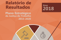 Arte em tons laranja com o título "Relatório de Resultados 2018 - Plano Estratégico da JT"